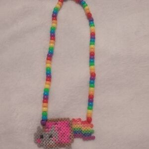Nyan Cat Perler Kandi Neclace